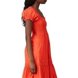 Tory Burch Smocked Midi Dress - Poppy XS NWT